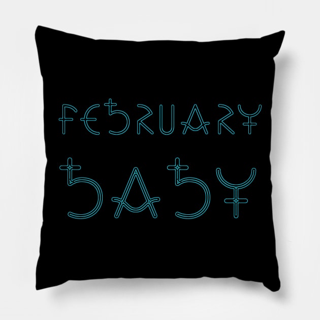 Month of February Pillow by Zodiac Syndicate