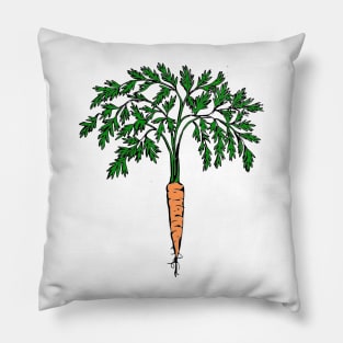 Carrot plant illustration Pillow