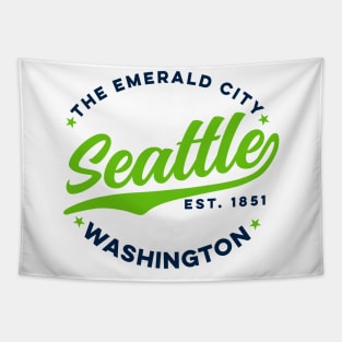 Vintage Seattle Emerald City Washington USA Tapestry