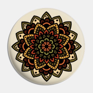 Brown and Green Mandala Pin