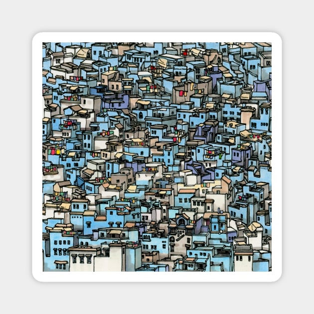 Chefchaouen Magnet by maxwellillustration