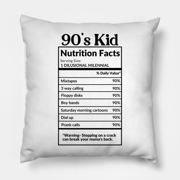 90's kid's Pillow by Look Up Tees