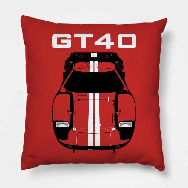 Ford GT40 - Multi color and white Pillow by V8social