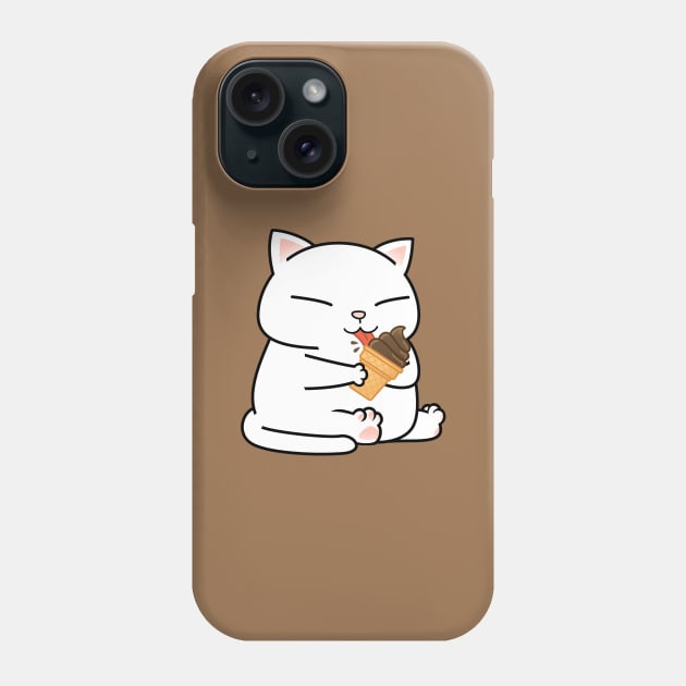 Chubby Cat Chocolate Ice Cream Phone Case by Takeda_Art