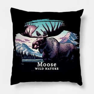 Moose- WILD NATURE - MOSE -6 Pillow