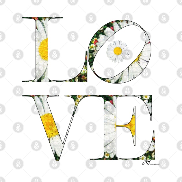 LOVE Letters April Birth Month Flower Daisy by Symbolsandsigns