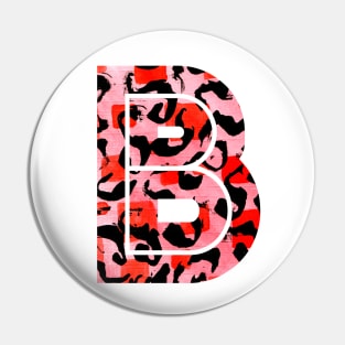 Abstract Letter B Watercolour Leopard Print Alphabet Red Pin