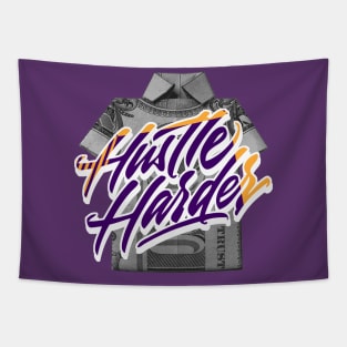 Hustle Harder Court Purple Sneaker Art Tapestry
