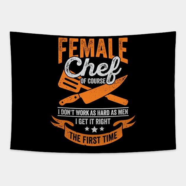 Funny Cooking Female Chef Girl Gift Tapestry by Dolde08