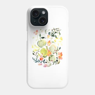 Apple Picking | Fruits and florals watercolor Phone Case