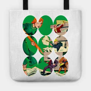 Girl Pencil Drawing Green Creating a Timeless Space: Retro Vintage Fantasy Sci-Fi Art Comic Book Design Tote