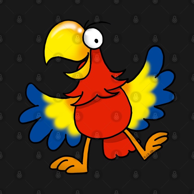 funny parrot bird cartoon by cartoonygifts