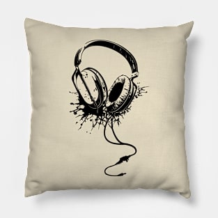 Black Headphone Pillow