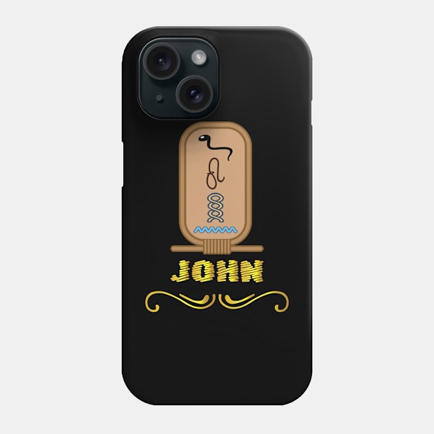 JOHN-American names in hieroglyphic letters-JOHN, name in a Pharaonic Khartouch-Hieroglyphic pharaonic names Phone Case by egygraphics