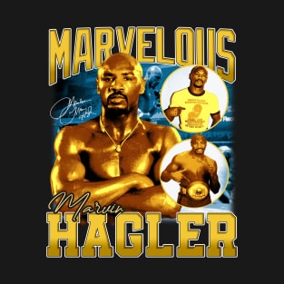 Marvelous Marvin Hagler Boxing Legend Signature Vintage Retro 80s 90s Bootleg Rap Style T-Shirt