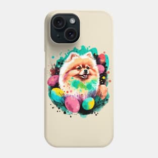 Pomeranian Easter Eggs Cute Dog Spring Painting Dog Lover Art Phone Case