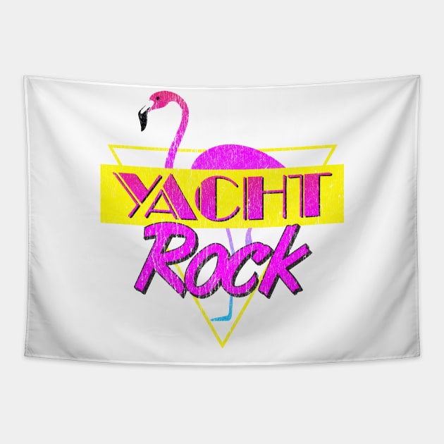 Yacht Rock Party Boat Drinking Stuff 80s Faded Tapestry by Vector Deluxe