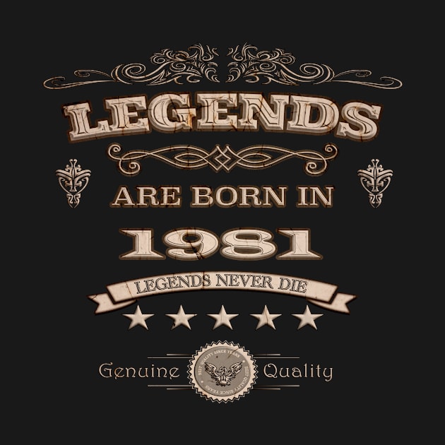 Legends Are Born In 1981 Retro by Tpixx