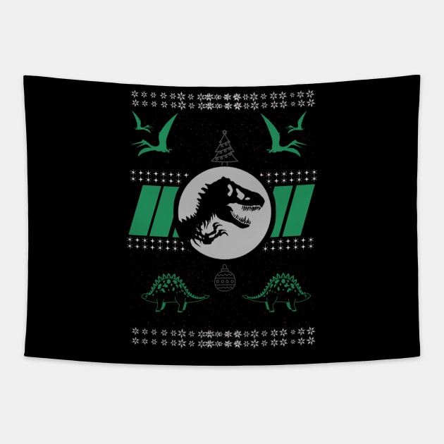 Jurassic Christmas Design With T-Rex on Throw Pillow, T shirt , Sweatshirt , Accessories , Hoodies All sizes. Tapestry by Teeshop