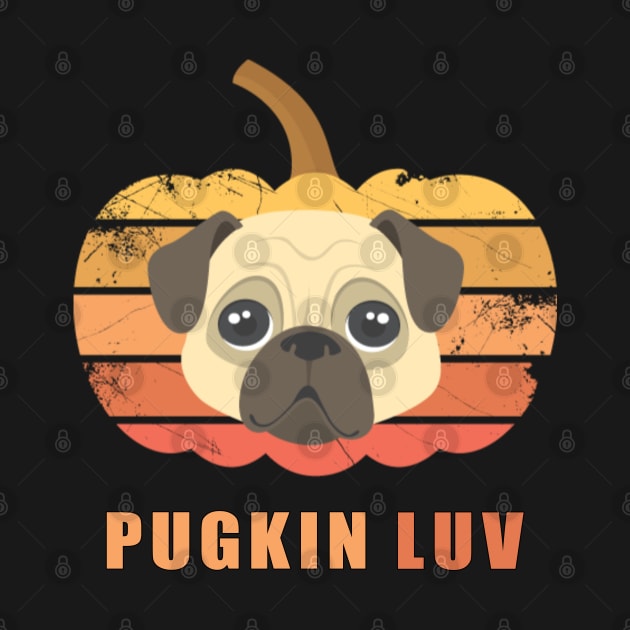 Pugkin Luv Jackolantern Pug Gourd Fleabag Puppy. by Maxx Exchange