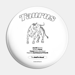 Taurus Zodiac Design Pin