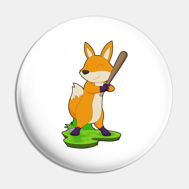 Fox Baseball Baseball bat Pin by Markus Schnabel