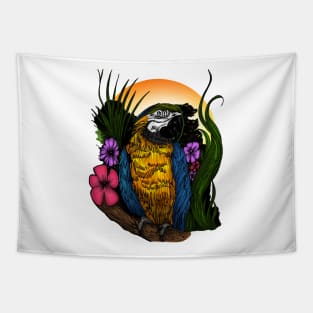 Tropical Parrot Tapestry