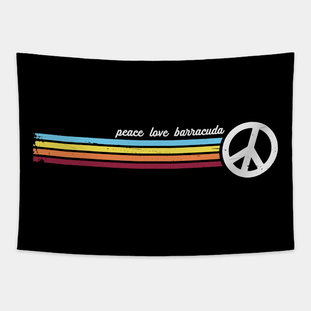 Peace Love Barracuda Tapestry by Jitterfly
