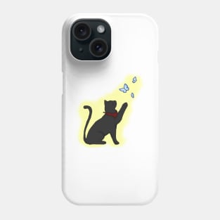 Merlin Cat and Butterflies -light ver.- Phone Case