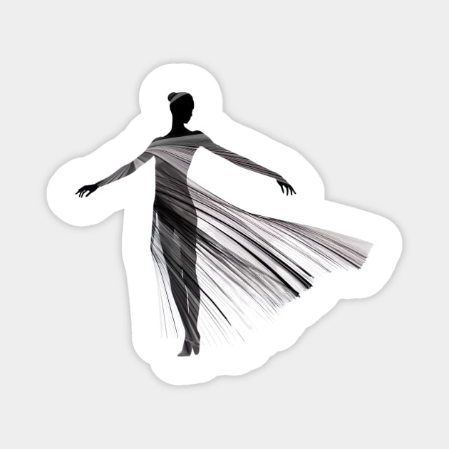 Dynamic Minimalism: Capturing the Essence of Dance in Line Art Magnet by ArtVault23