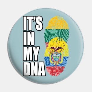 Lithuanian And Ecuadorian Mix Heritage DNA Flag Pin