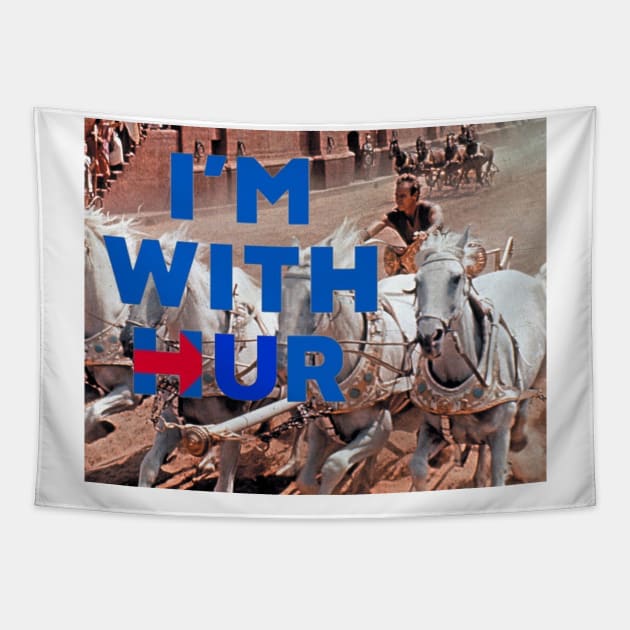 I'm With Hur Chariot Race Design #1 Tapestry by Battlefoxx Living Earth