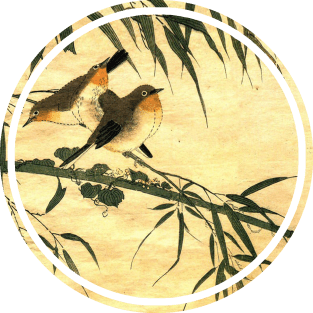 Old Japanese painting birds Magnet