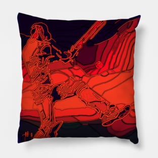 World Cup Cricket Batsman red Pillow