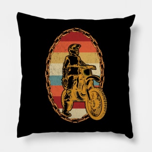 Dirt Bike Motocross Motorcycle Vintage Retro Gift Pillow