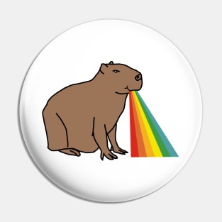 Animals with Rainbow Puke Happy Capybara Pin