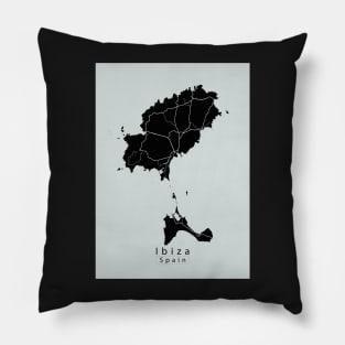 Ibiza Spain Island Map dark Pillow