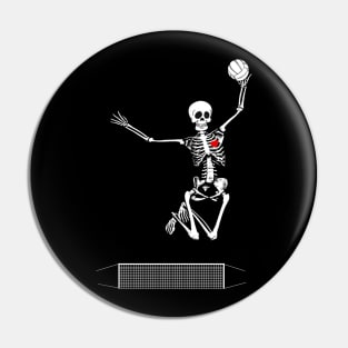 volleyball skeleton halloween Pin