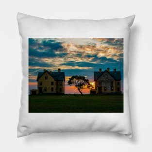 Sunset, Officer's Row, Fort Hancock, Sandy Hook, New Jersey Pillow