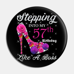 Cute Gift,Queens, Stepping Into My 57th Birthday Like A boss Tank Top Pin
