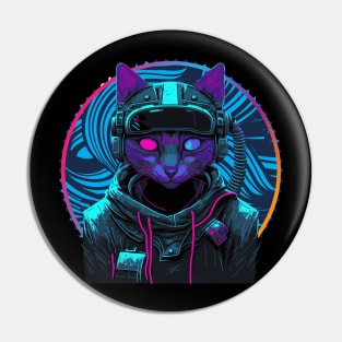 cyberpunk cat Pin