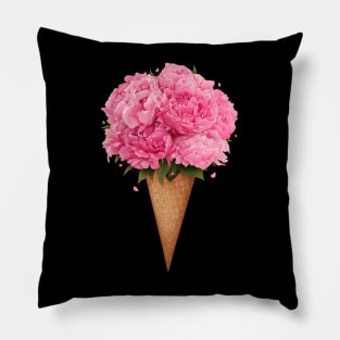 Ice cream with peonies Pillow