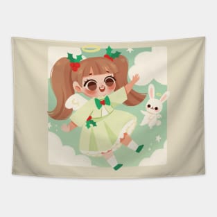 Holly Berry Angel Tapestry