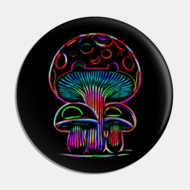Mushrooms Neon Glow Pin by Mr.PopArts