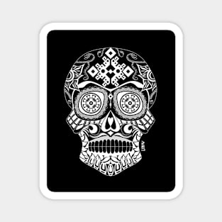 mexican skull in death with a smile ecopop in dark Magnet