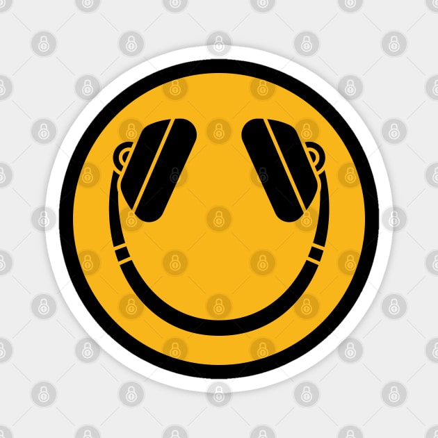 Smiley Emoji Headphones Magnet by Stylecombinator