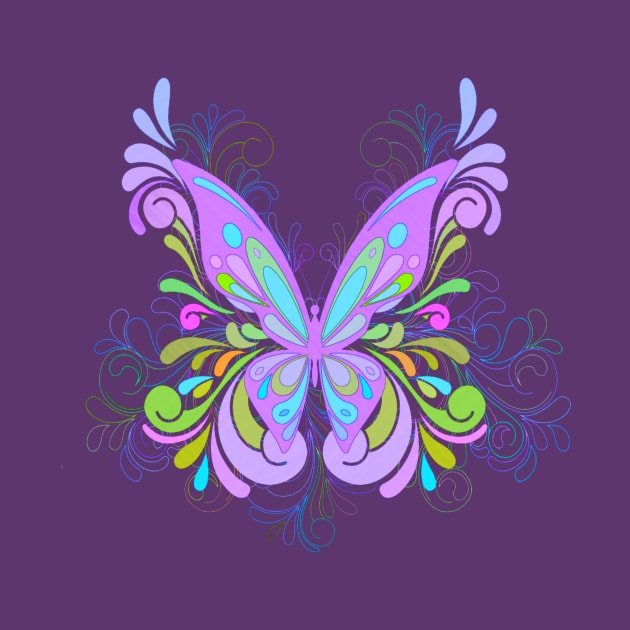 Elegant Butterfly Purple by AlondraHanley