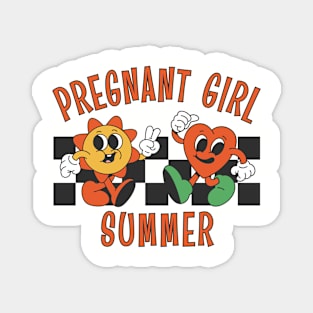 Pregnant Girl Summer, Mom to Be Baby Announcement Magnet