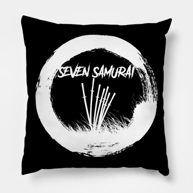 SEVEN SAMURAI V2 Pillow by The Podcast That Time Forgot
