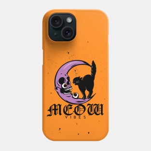 Meow Vibes Angry Black Cat Design Phone Case